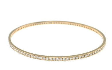 An 18ct gold brilliant-cut diamond bangle.Estimated