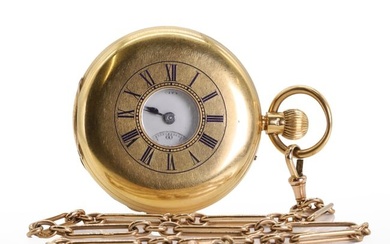 An 18ct gold side wind half hunter pocket watch, by Langford