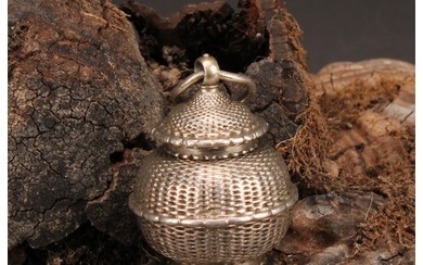 An 18th century silver pomander, possibly Maltese, screw-fit...