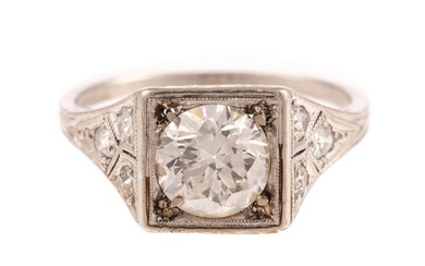 An Art Deco 1.12 ct Old European Cut Diamond Ring