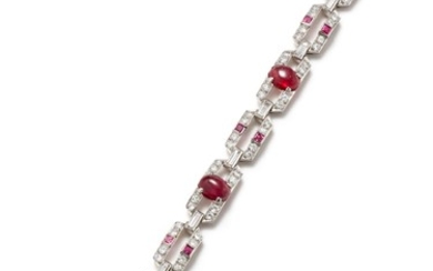 An Art Deco Ruby and Diamond Bracelet