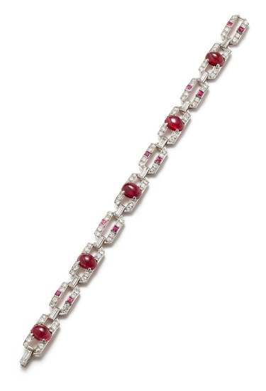 An Art Deco Ruby and Diamond Bracelet