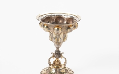 An English silver parcel-gilt chalice Mark of George...