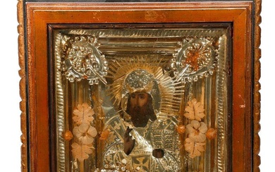 An Icon of Christ with Foil Oklad, in Kiot.