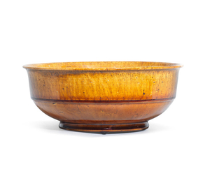 An amber-glazed bowl