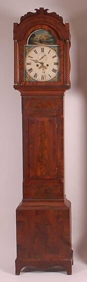 An early 19th century mahogany longcase clock, having an...