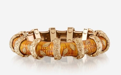 An eighteen karat gold and enamel bracelet, Van Cleef & Arpels
