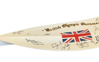 An oar section signed by the British Olympic Oarsmen Team,...