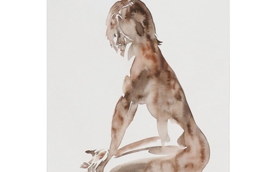Anastasia Serdnova Watercolor Painting of Nude, 2019