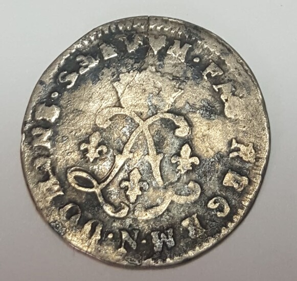 Ancient French silver coin - Louis XIV, 1691.