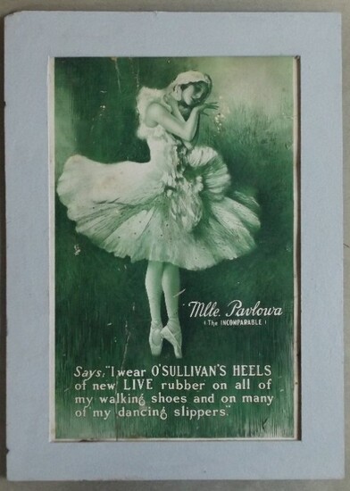 Anna Pavlova, Swan Dance, Antique 1925 Ballet Shoe Advertisement Poster