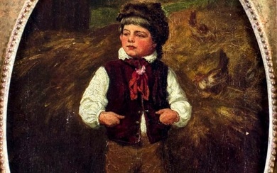 Antique 19C European oil painting