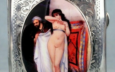Antique British Erotic 1916s Nude Harem Lady & Arab Man