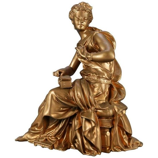 Antique French Gilt Bronze Sculpture of Classical Woman