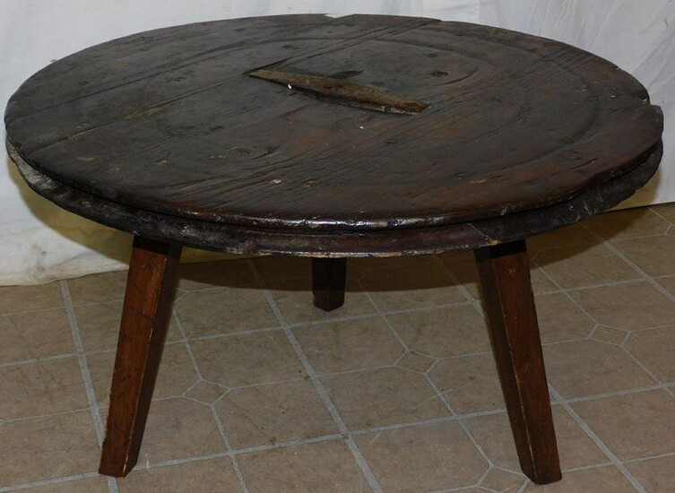 Antique Pine Pulley Made Into Table