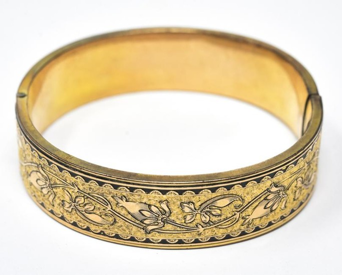 Antique Victorian Gold-Filled Hinged Bracelet