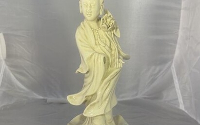 Antique/ Vintage Ceramic Hand Painted Guanyin with