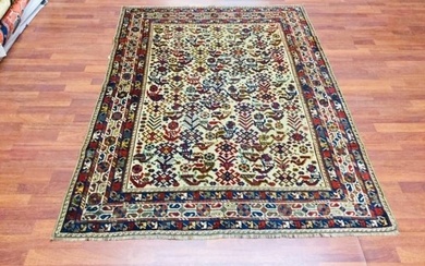 Antique persian Bird design Shiraz tribal rug, excellent 4'.5" x 6 '.7".
