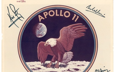 Apollo 11 Signed 'Mission Insignia' Photograph