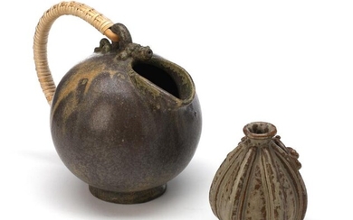 SOLD. Arne Bang: A round stoneware pitcher and a small vase of stoneware. H. 15 and 9 cm. (2) – Bruun Rasmussen Auctioneers of Fine Art