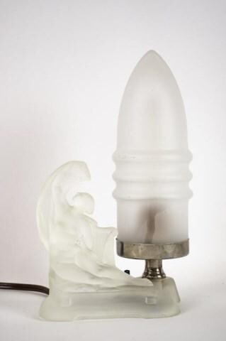 Art Deco Nude Figural Boudoir Lamp