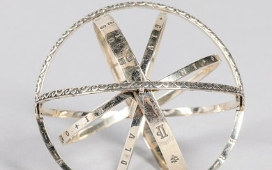 Art Decorative Sterling Silver Bangle Bracelet