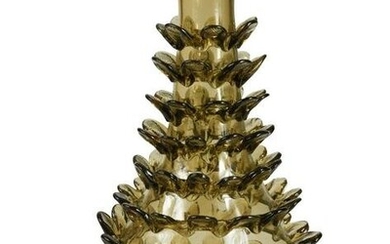 Attributed to Salviati, a smoked glass 'pinecone' vase