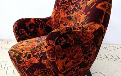 Attributed to Vladimir Kagan Lounge Chair with Vibrant