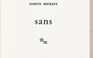 BECKETT, Samuel Sans. (Paris) Éditions de Minuit (1969) Pet. in-8°. Br., couv. blanche (min. rouss....