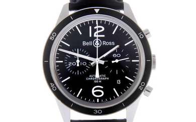 BELL & ROSS - a gentleman's stainless steel BR126-94 chronograph wrist watch.