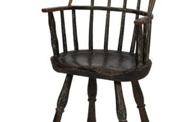 BOWBACK WINDSOR YOUTH'S CHAIR Late 18th Century Back height 34.25”. Seat height 22”.