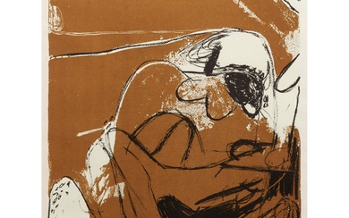 BRETT WHITELEY (1939-1992) Figures on an Ochre Background 1961 screenprint, ed. 59/75 65 x 50cm