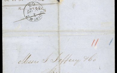 Bahamas Early Letters 1863 (4 July) entire to Edinburgh showing a good to fine strike of "nassa...