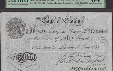 Bank of England, Basil G. Catterns, Operation Bernhard, £50, London, 15 June...