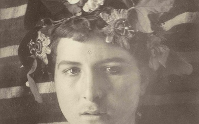 Baron Wilhelm von Gloeden (German, 1856-1931) Jeune homme à la couronne de fleurs, vers 1880...