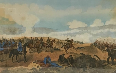 Battle of Plevna Colored Lithograph