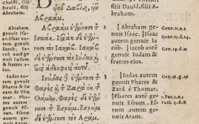 Bible Greek & Latin.- Apanta ta tês kainês diatêkês. Novum Jesu Christi Testamentum, [Geneva], Robert Estienne, 1551.