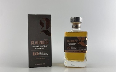 Bladnoch 10YO Lowland Single Malt Scotch Whisky - limited release,...