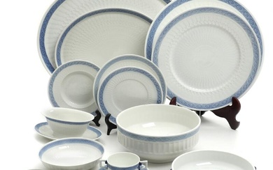 “Blue Fan”. Part of a Royal Copenhagen porcelain dinner set, decorated in...