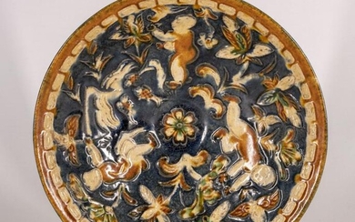 Boy's Bowl with Blue and Gold Glaze