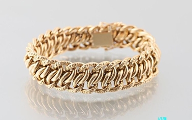 Bracelet in yellow gold 750 thousandths with American...