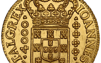 Brazil: , João V gold 4000 Reis 1726-B UNC Details (Cleaned) NGC,...