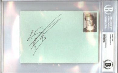 Brian Bosworth Signed Autographed Index Card Seahawks Oklahoma Beckett