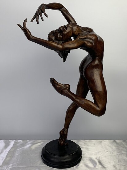 Bronze Sculpture "Dancer Bending Back" by Mike Long 3/5