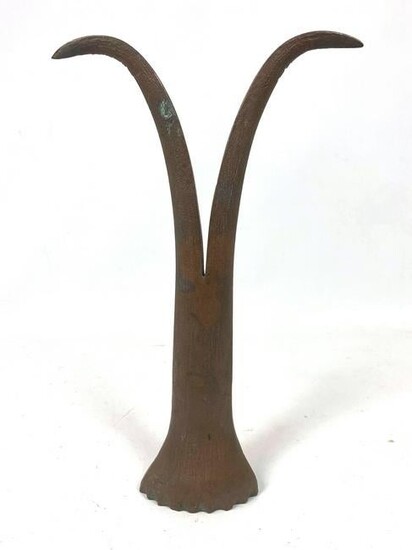 Bronze V form Modernist Sculpture.