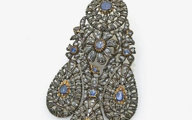 Brooch with diamonds and sapphires 18th century style