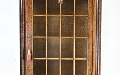 Burr walnut display cabinet
