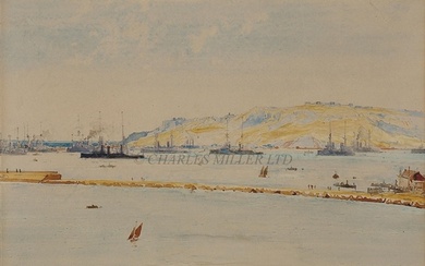 CHARLES EDWARD DIXON (BRITISH, 1872-1934) The fleet at Portl...