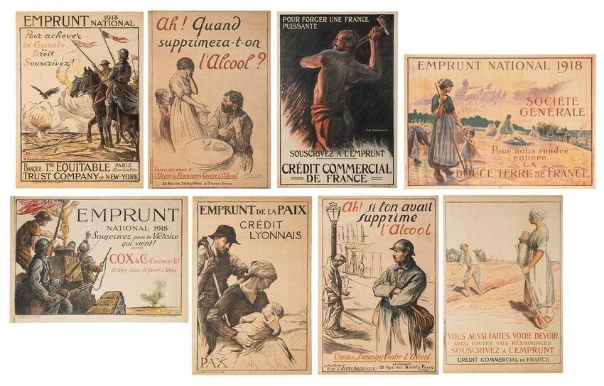CHAVANNAZ. Group of 8 French World War 1 posters.