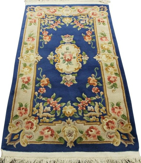 CHINESE AUBUSSON HAND WOVEN WOOL RUG
